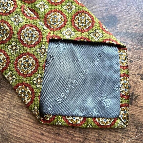 Robert Talbott Carmel Best Of Class Silk Tie Olive Green Medallion Print Necktie - Picture 6 of 9